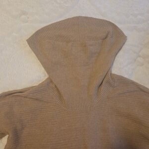 Time and Tru Camel Cowl Neck Sweater Subtle Ribbed Textured Cozy Season Winter